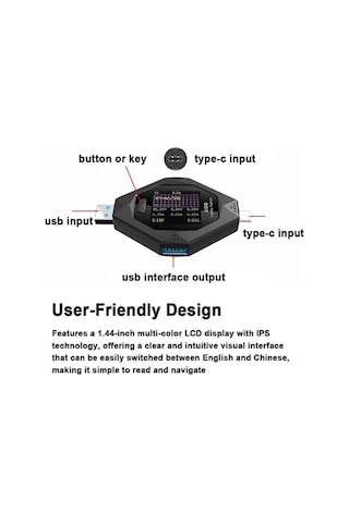 Usb-c Şarj Test Cihazı: Akım, Voltaj, Güç Ve Kapasite Ölçümü İle Çok Fonksiyonlu Şarj Analiz Aracı