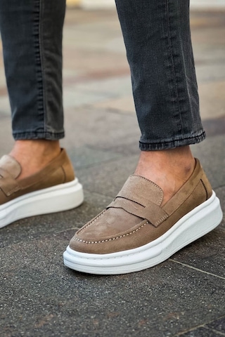 Roof Atelier Erkek Vizon Süet Loafer Ayakkabı - 615 - Lüx Süet Vizon