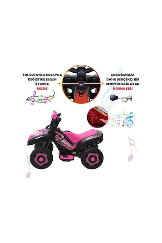 Robo Led Işıklı Müzikli 6 V Akülü Atv Motor Sarı