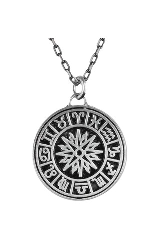 925 Ayar Gümüş Kolye - Burç Çarkı Kolyesi Gümüş