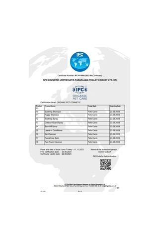 Felix Canis Köpekler İçin Havlamayı Kontrol Eden Sprey Organik Vegan 250 ML