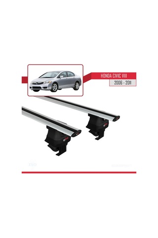 Honda Civic Vııı Sedan 2006-2011 Arası İle Uyumlu Ace-4 Ara Atkı Tavan Barı Gri
