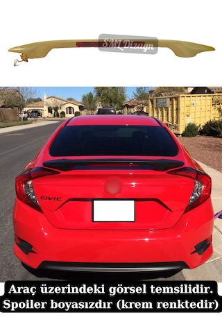 Honda Civic Fc5 Işıklı Spoiler Plastik Spoyler Rüzgarlık