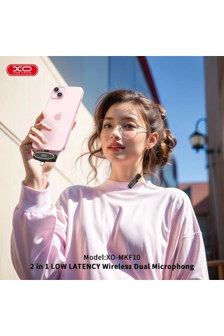 Premium Mkf10 2'si 1 Arada Type-c Ve Lightning Kablosuz Mikrofon Telefon Ses Konuşma