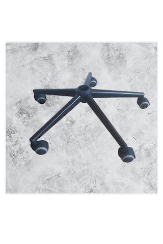 Sandofis Siyah Metal Yıldız Ayak Ofis Koltuk Ayağı Ve 5 Gri Teker