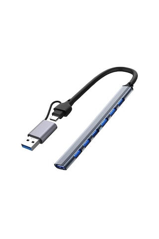 Lunatic 8030 Type-c Usb 3.0 7 İn 2 Portlu Hub Otg 7 Port Çoğaltıcı Pc Telefon Bilgisayar Uyumlu Veri Aktarımı Mouse Klavye Kullanımı İçin