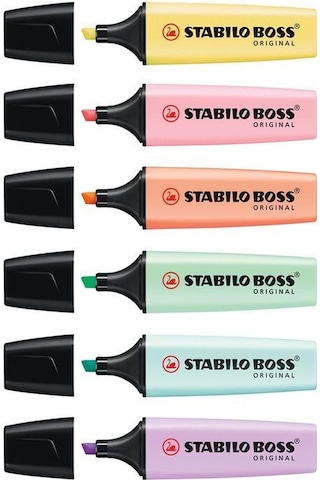 Stabilo Boss Pastel Renkler 6'lı Set Çok Renkli