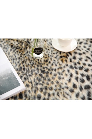 Wezone Leopar Desenli Dekoratif Halı - Oturma Odası, Yatak Odası, Çocuk Odası İçin 100x94 Cm - Gerçekçi Tasarım, Çok Amaçlı Kullanım