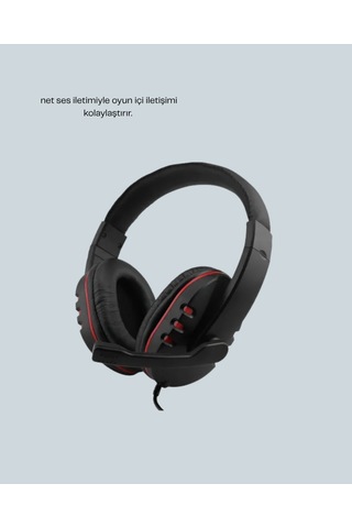 Stereo Kırmızıkulaklığı Yumuşak Pedli Mikrofonlu -