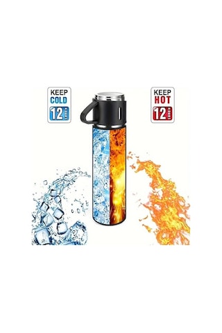 Novahub Paslanmaz Çelik Vakumlu Termos Seti, İzole Şişe 500ml/16.9oz, Çift Duvarlı, İş-ofis-okul İçin - Sıcak Ve Soğuk İçecekler Pembe Pembe