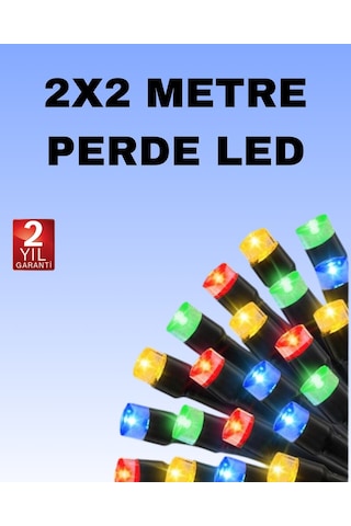Noel Ve Parti Dekorasyonu İçin 2x2 Led Perde Işık 8 Fonksiyonlu 52387464