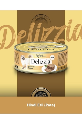 Reflex Plus Delizzia Yetişkin Hindi Etli Pate Kedi Maması 6x85 Gram