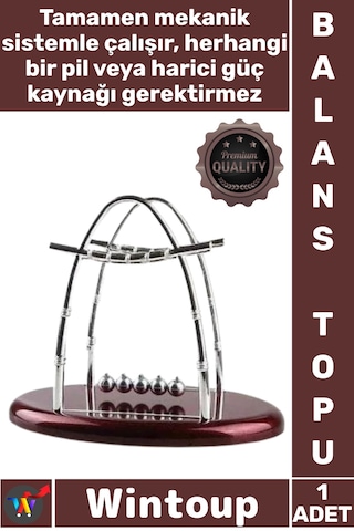 Balanstopu Şık Dekoratif Ofis Hediyesi Denge Fizik Yasaları Stres Newton Balans Topu Oval Küçük Boy