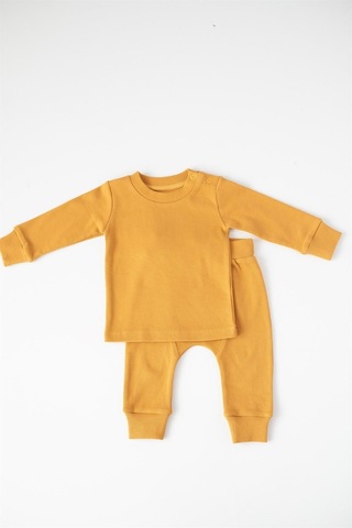 Gots Sertifikalı %100 Organik Pamuk İkili Takım 0 - 4 Yaş - 5547 - Camel