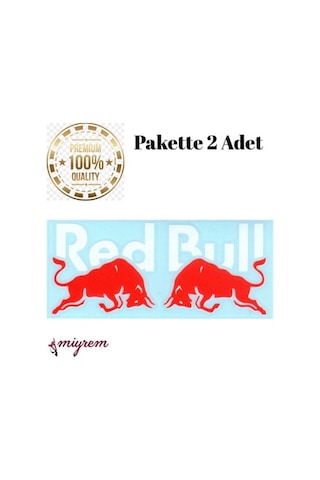 Miyrem Oto Aksesuar-redbull Beyaz Yazı Sticker -15 X 7 Cm 15 X 7 Cm