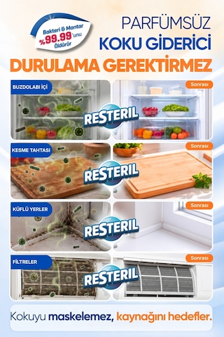 Resteril Doğal Alkolsüz Dezenfektan Yüzey Hijyen Spreyi 5 L