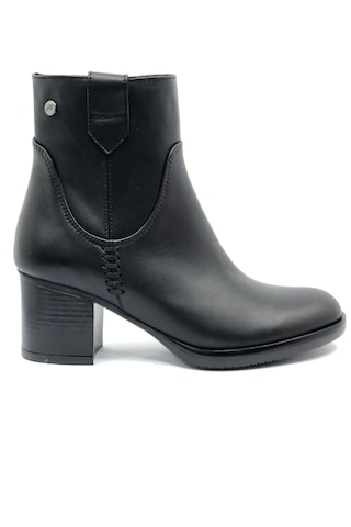 Greyder 32031 5k Siyah Hakiki Deri Kalın Topuklu 6cm Kadın Ankle Bot Siyah