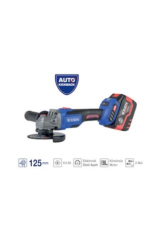 Exen En 456 Ats Kömürsüz Şarjlı Avuç Taşlama 21v 6.0 Ah 125mm