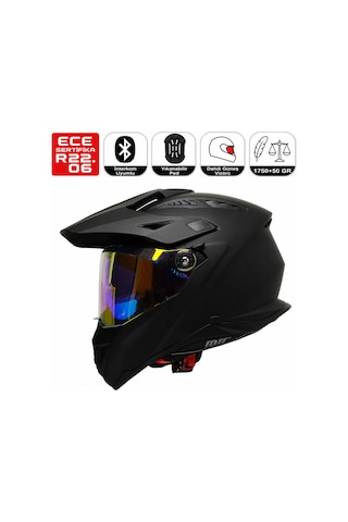 Fr805 Raven Cross Motosiklet Kaskı Güneş Vizörlü Enduro Full Face Kask Çok Renkli