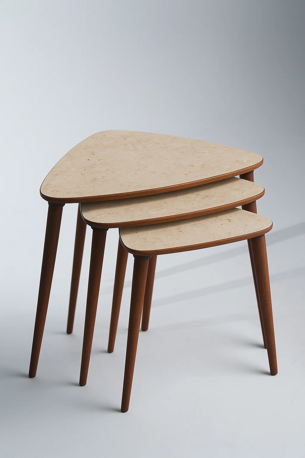 Eg Home Tokyo 3'lü Zigon Sehpa %100 Mdf Traverten