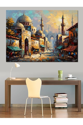 Ahşap Tablo Tarihi İstanbul Cami Ve Şehir İnsan Figürlü Tablolar
