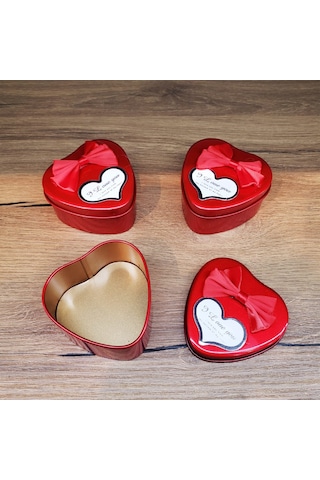 Büro Ev Ofis Hediyesi İçin Tekli Metalik Kırmızı Kalp Stil Prestij Kutu