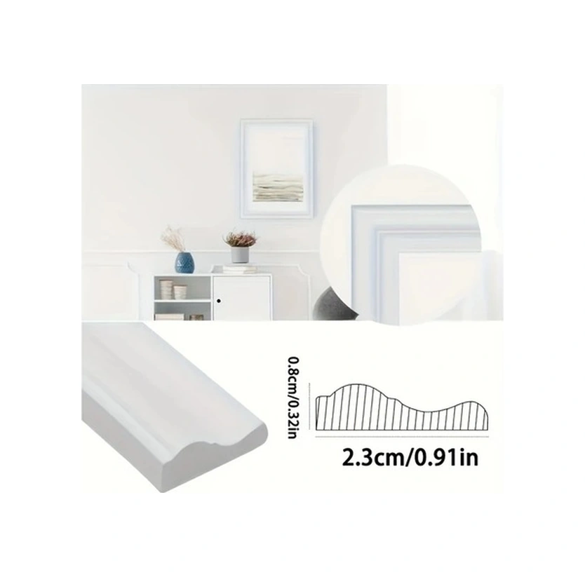 Trendooze Kendinden Yapışkanlı Pvc Sıva Şeridi Beyaz 500 Cm Sunline022, Çok Amaçlı Dekorasyon Aracı Beyaz
