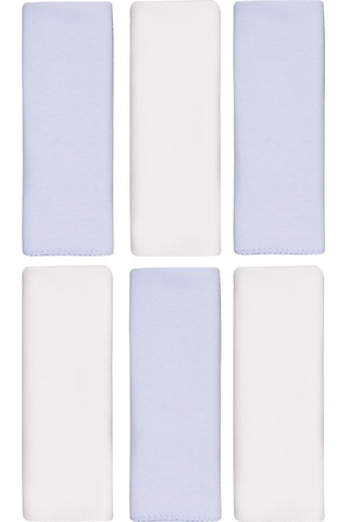 Civil Baby 6lı Düz 29x29 CM Ağız Bezi Ve Mendili - Ekru Standart Ekru-mavi