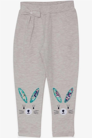 Breeze Kız Bebek Tayt Pantolon Tavşan Nakışlı 9 Ay-3 Yaş, Bej Melanj Bej