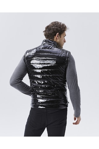 Rugan Deri Yelek Siyah Parlak Renk