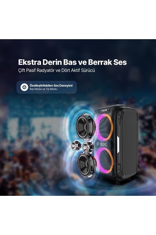 Ttec Carnival Pro 120w Taşınabilir Kablosuz Bluetooth Parti Hoparlörü