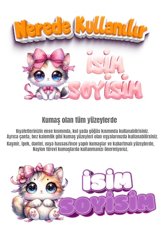 Kıyafet Etiketi - Okul Kıyafet Kumaş Etiketi Kreş Anaokulu İlkokul Kıyafet Kumaş Etiketi Set19 Karışık