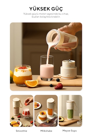 Fressi FR-BL0318  Taşınabilir Şarjlı Kişisel Smoothie Blender