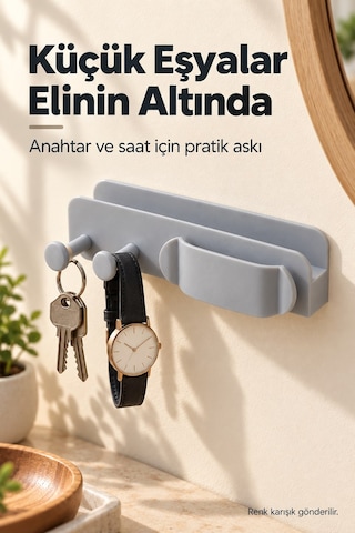 Kablo Düzenleyici Ve Telefon Şarj Standı Delmeden Yapışkanlı Askılı