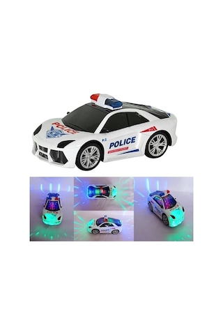 Işıklı Müzikli Polis Arabası - Çarp Dön Pilli Polis Arabası - Işıklı Sesli Oyuncak Araba Sabit Seçenek 1 Değeri