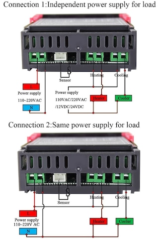 Stc-1000 Dijital Sıcaklık Kontrol Cihazı Termostat Termoregülatör İnkübatör Siyah Stc1000 12v
