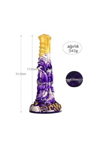 Lilitu Shop 21 Cm Et Dokulu Fantezi Renklerde Gerçekçi Çift Katmanlı Sünnetsiz Silikon Penis - Horse Power 4