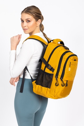 Fermuarlı Geniş Bölmeli Spor & Okul Sırt Çantası Hafif, Ergonomik Ve Dayanıklı Tasarım - Sarı Sarı