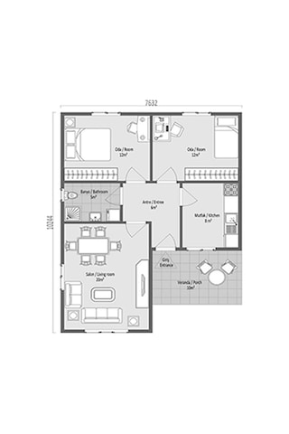 Prefabrik Ev Yayla 73M²