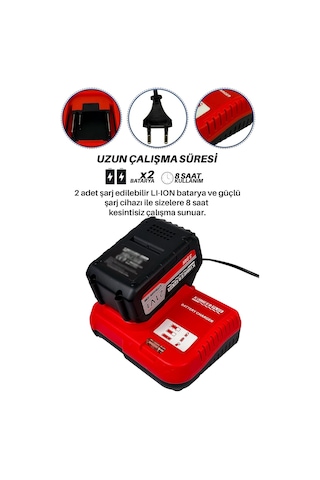 Kimmeer Plus Profesyonel 21v Matkap Hilti Taşlama Somun Sıkma Testere 5'lı Set