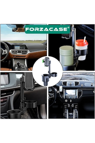 Forzacase Araç İçi Bardaklıktan Telefon Ve Bardak Tutucu Fc1087