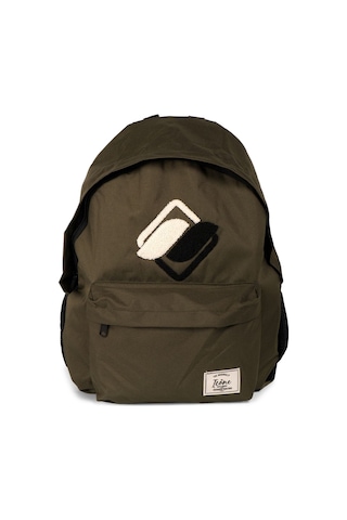 Haki Önü Nakışlı Laptop Bölmeli Unisex Sırt Okul Çantası Back To School haki