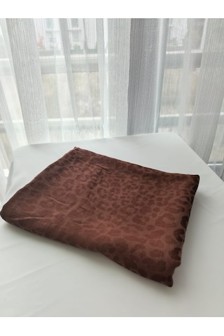 Laurel Scarf Leopar Desen Pamuk Ayrobin Jakar Şal Kiremit