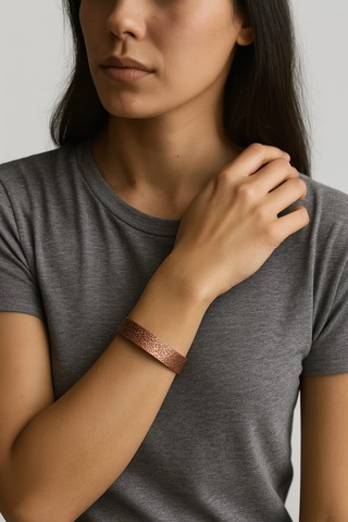 Bakır Mıknatıslı El Yapımı Sarmaşık Desenli Bakır Bileklik