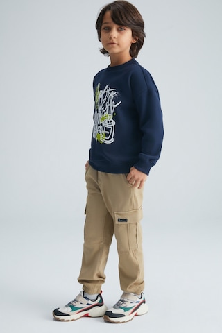 Grımelange REMCO Erkek Çocuk Nakışlı Yuvarlak Yaka Lacivert Sweatshirt