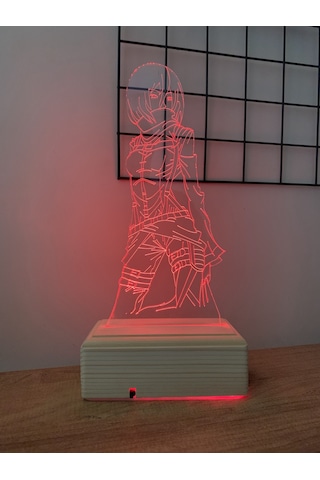 Mikasa Ackerman 16 Renk Gece Lambası