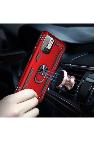 Xiaomi Redmi Note 10 5G Yüzüklü Standli Vega Kilif Ekran Koruyucu 510330683
