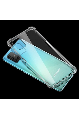 Samsung Uyumlu Galaxy A71 Kilif Köse Korumali Seffaf Silikon Kapak 406850338