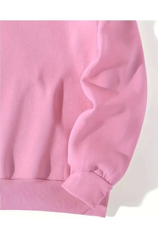 Nevermind Sevgili Kombin Hoodie Çift Sweatshirt Çiftlere Özel Ayıcık Bask Pembe