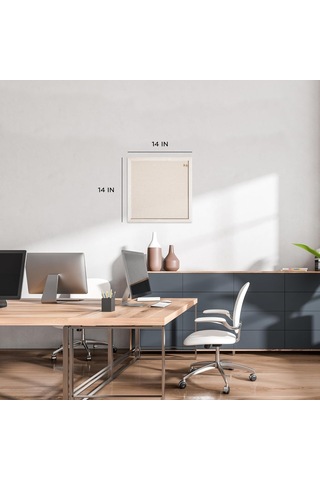 U Brands Rustik Keten Bülten Tahtası, 35,56 Cm X 35,5 Cm, Beyaz Ahşap Stil Çerçeve, Endüstriyel Sınıf Sabitleme Genel